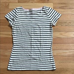 Boden Black and White Striped Short Sleeve Tee